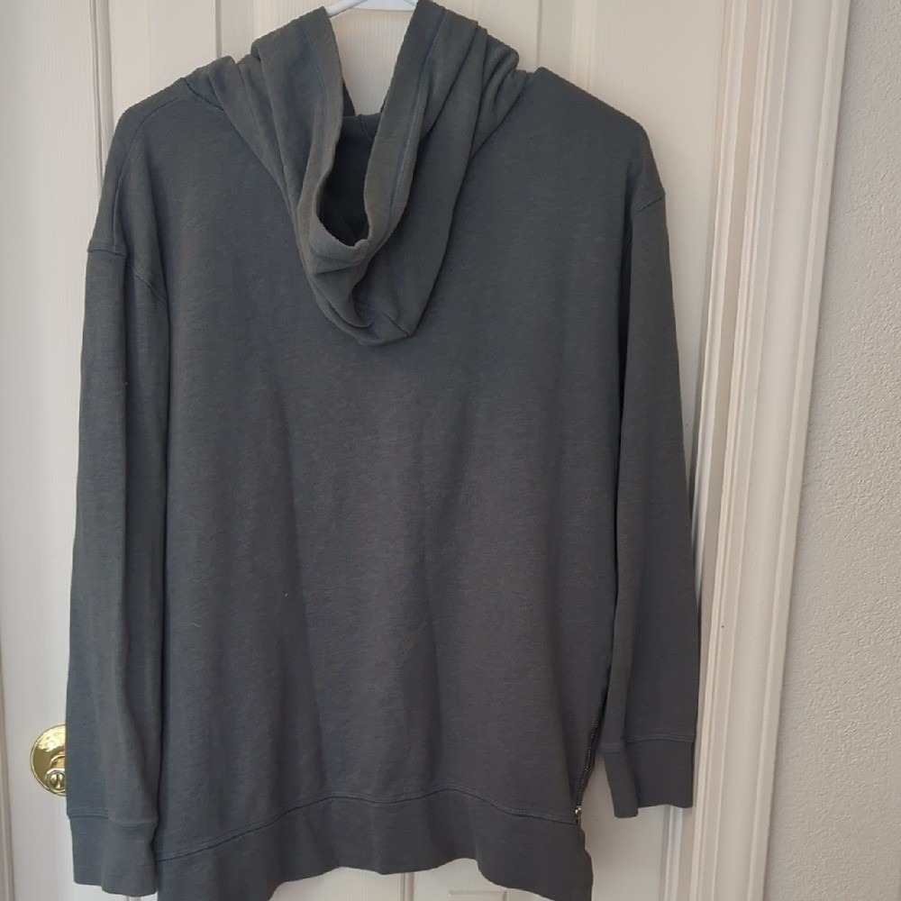 Victorias Secret VSNY Hoodie Gray Gold Graphic Side Zip Pullover Sweatshirt S - Picture 5 of 5